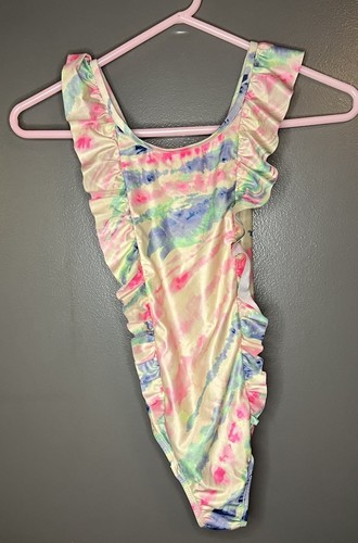 GAP Kids Tie Dye Criss Cross Ruffled One Piece Bathing Suit Girls XXL 16-18
