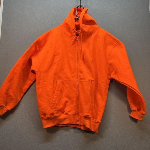 Trailcrest Hoodie Mens Large Orange Full Zip Fleece Hunting Safety Sweatshirt - product listing photo
