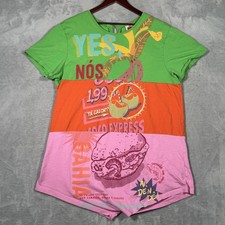 Farm Rio Romper Womens Large Multicolor Tropical Food Mixed Graphic Bahia