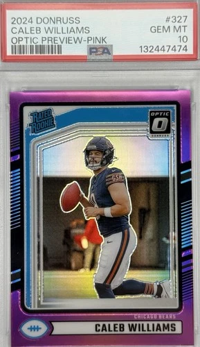 Caleb Williams PSA 10 2024 Donruss Optic Preview Pink Rated Rookie #327 Bears RC