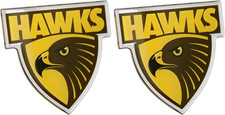 Hawthorn Hawks Lensed Chrome AFL Supporter Logo (Pack of 2)