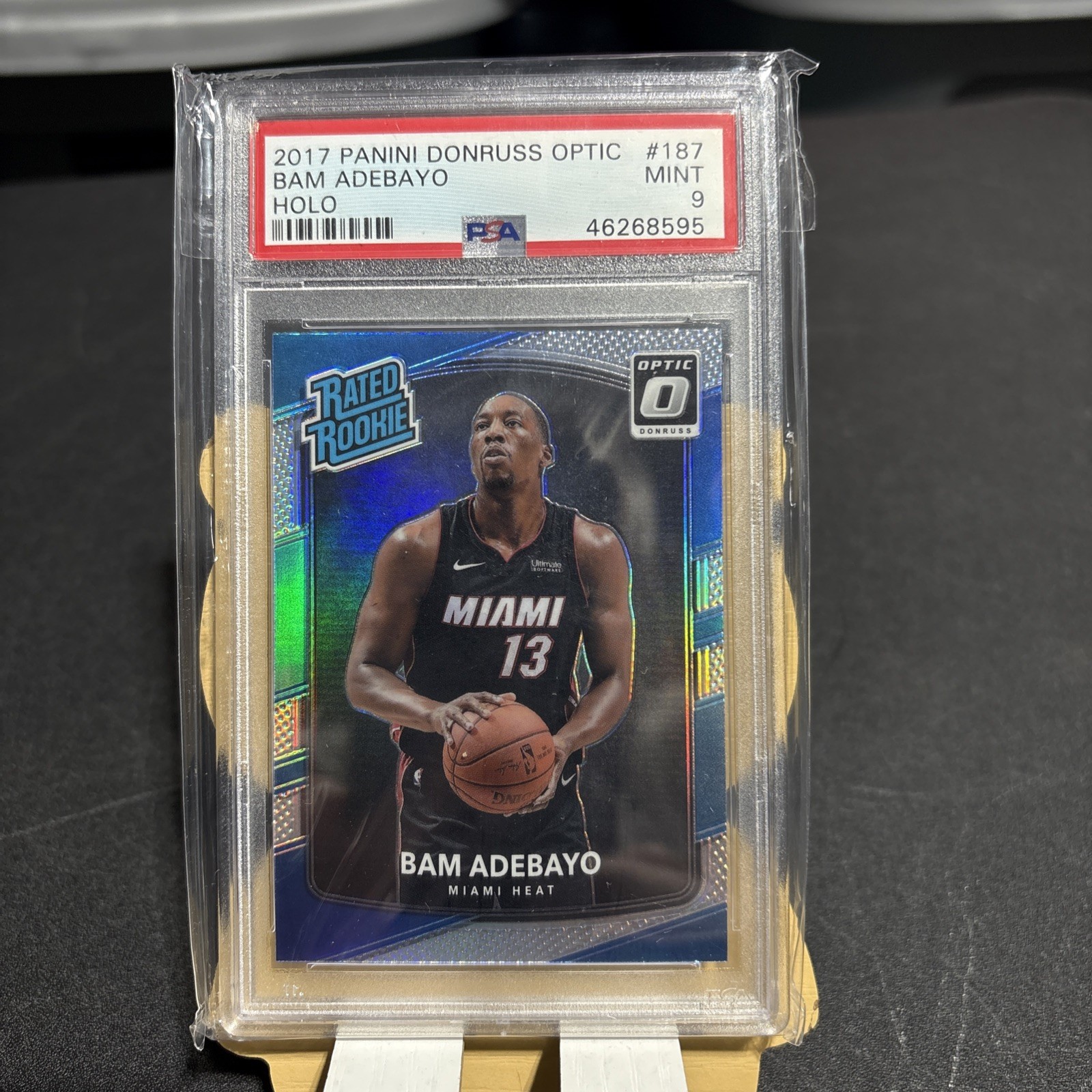 2017-18 Panini Donruss Optic Rated Rookie Bam Adebayo #187 Holo Prizm PSA 9 Heat
