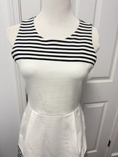 Madewell Dress Womens Small Sleeveless Striped Fit Flare Pockets C3446