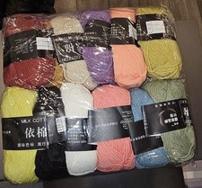 12 Colors Milk Cotton Yarn, Crochet Cotton Knitting Thread Soft Warm Baby Yarn