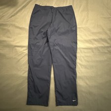 Vintage Nike Track Pants Lined Windbreaker Womens M Navy Y2K 00s Warm Up Track