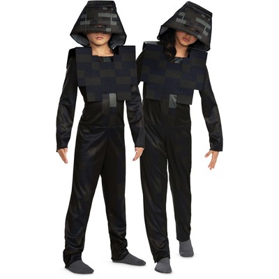Disguise Licensed Minecraft Wither Skeleton Hooded Jumpsuit Child Costume 148749