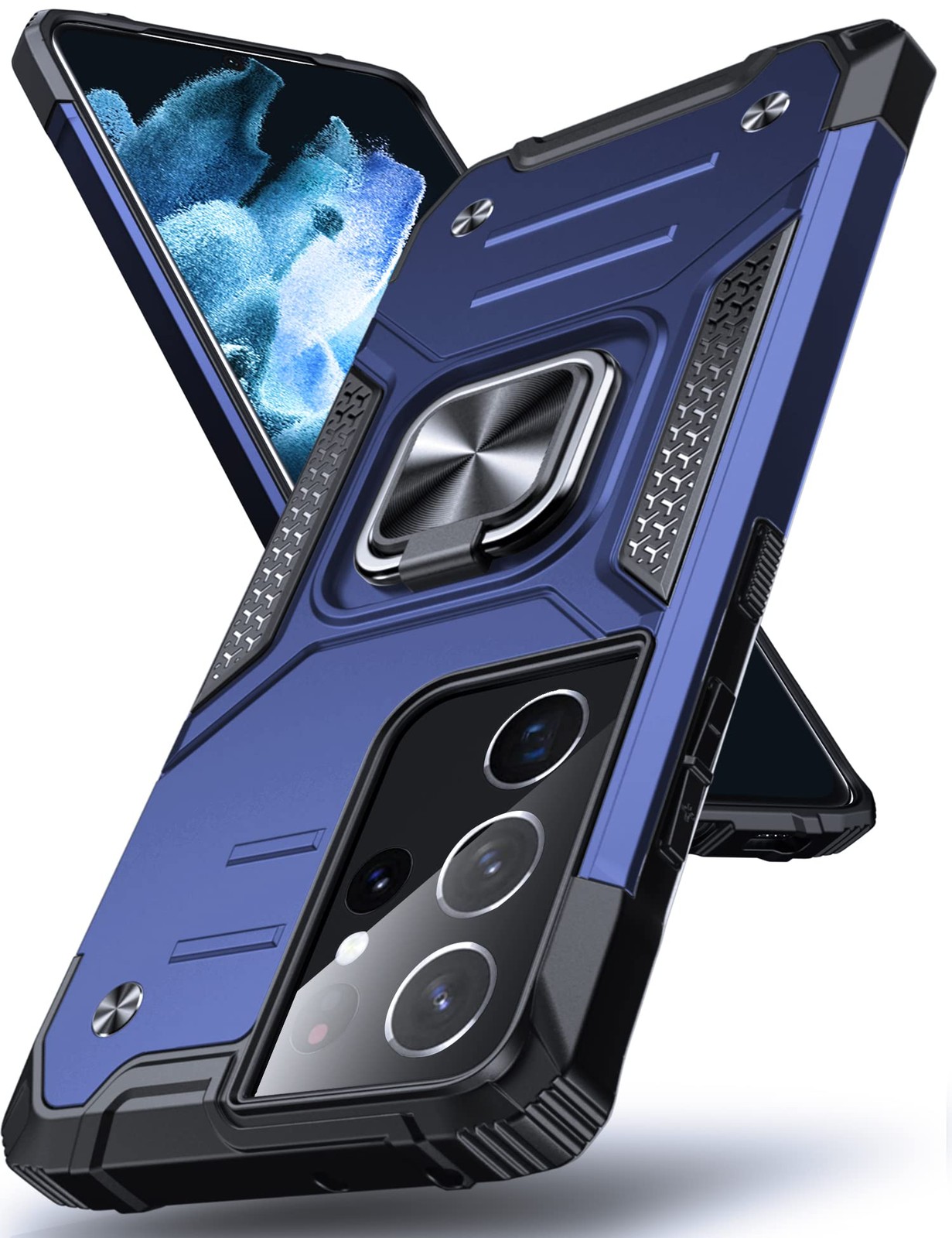 Coque Galaxy S21 Ultra 5G antichoc noire en silicone rigide