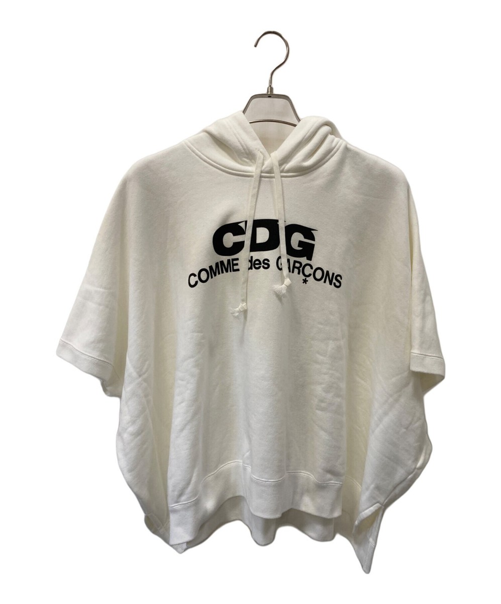 CDG Poncho Sweatshirtパーカー CDG Logo print poncho sweatshirt hoodie Size: S White x