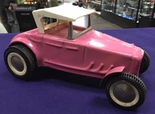 Vintage Buddy L Nylint Pink Hot Rod Race Car Press Steel