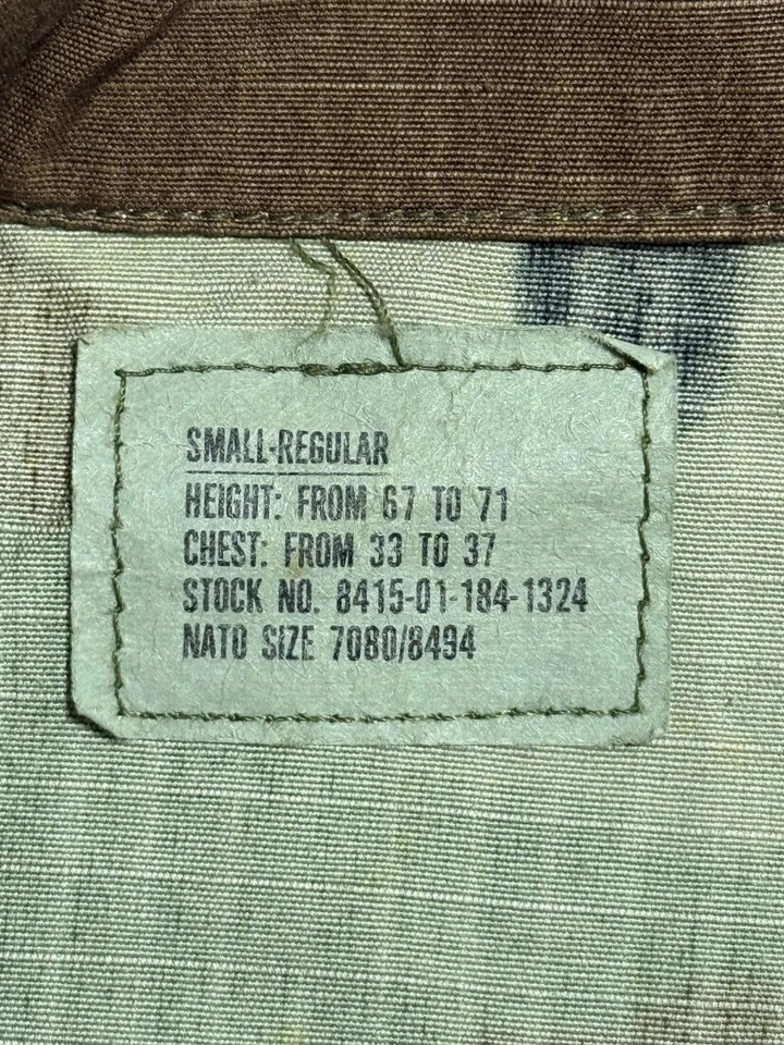 Vintage U.S. Army BDU Jacket Combat Mens Small Regular Woodland Camo Ripstop 90s - Image 4 of 4