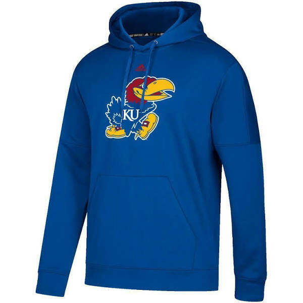Толстовка Adidas NCAA Kansas University Jayhawks Team с капюшоном королевского синего цвета DA8367 