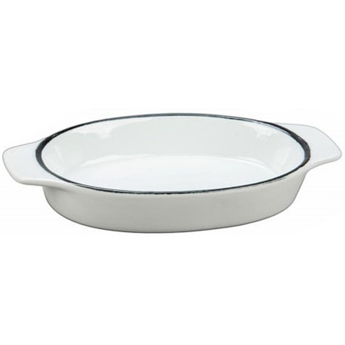SET OF 4 Silhouette Oval au Gratin Dishes w/Accented Stripe by BIA Cordon Bleu - 第 1/1 張圖片