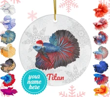 Betta Ornament Siamese Fighting Fish Gift Mom Dad Personalized Christmas Tree
