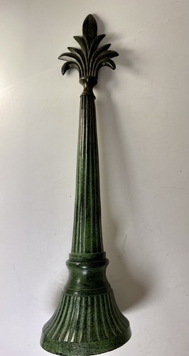 fleur-de-lis Style Decorative Verdigris Metal Finial Vintage 14.5” Non Magnetic - Picture 2 of 10