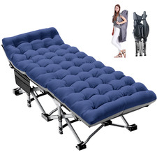 Adults Folding Sleeping Cot Guest Bed Heavy Duty Portable Cots Camping with Mat