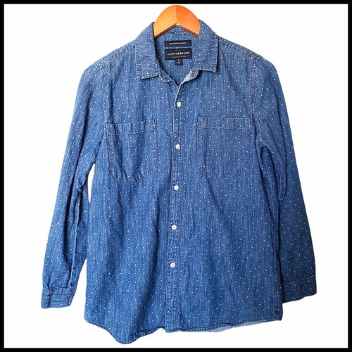 Polka Dot Boyfriend Shirt Denim Color 