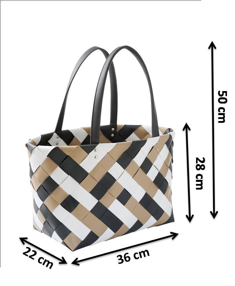 Shopper COFFEE XXL aus PE mit PU Henkeln Einkaufstasche Handtasche Tasche Bag