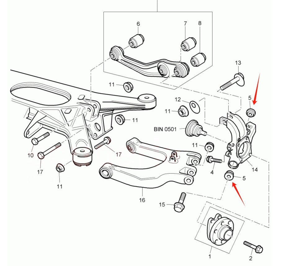 4pcs Control Arm Bushing Bonded Rubber Mounting for Bentley Continental GT GTC