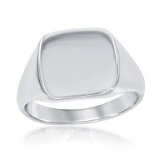 Sterling Silver Shiny Square Ring