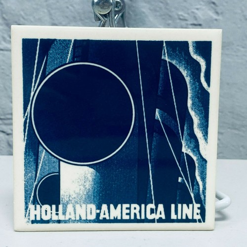 Holland America Line Cruise Ship 4 Square Tile Ceramic Drink Coasters Set C - Picture 6 of 10