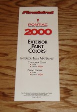 Original 2000 Pontiac Firebird Exterior Paint Colors Sales Brochure 00