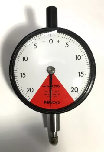 Mitutoyo 2909-62 Dial Indicator, 0-.04" Range, .0005" Graduation