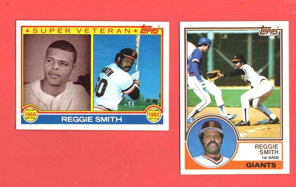 1983 TOPPS SUPER VETERAN REGGIE SMITH #282 & #283  - - HIGH GRADE!! NM-MT