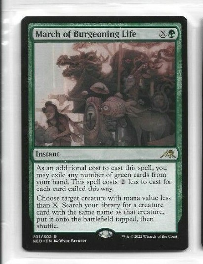 RARE March of Burgeoning Life Kamigawa Neon Dynasty MTG Magic the Gathering  card