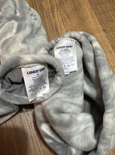 Lands’ End Kids’ Medium Gaiter & Gloves Set Fleece Gray Swirl Touch Screen EUC - Picture 6 of 6