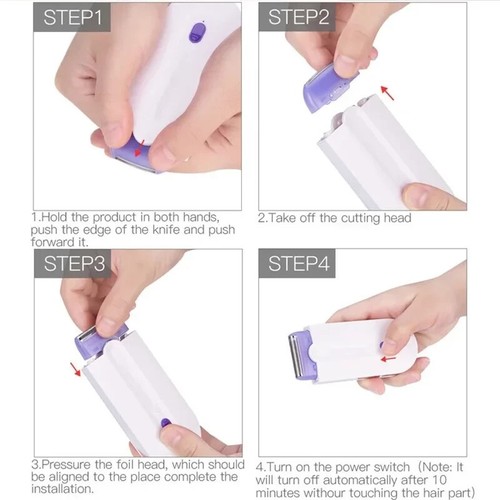 Electric Hair Remover Painless Blue Light for Women Face Legs Bikini Shaver. - Imagen 16 de 17