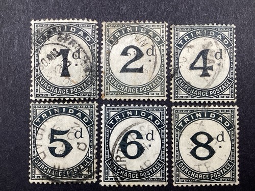 Trinidad 1885 Part Set of Six Postage Due Crown WTMK used issues. P133