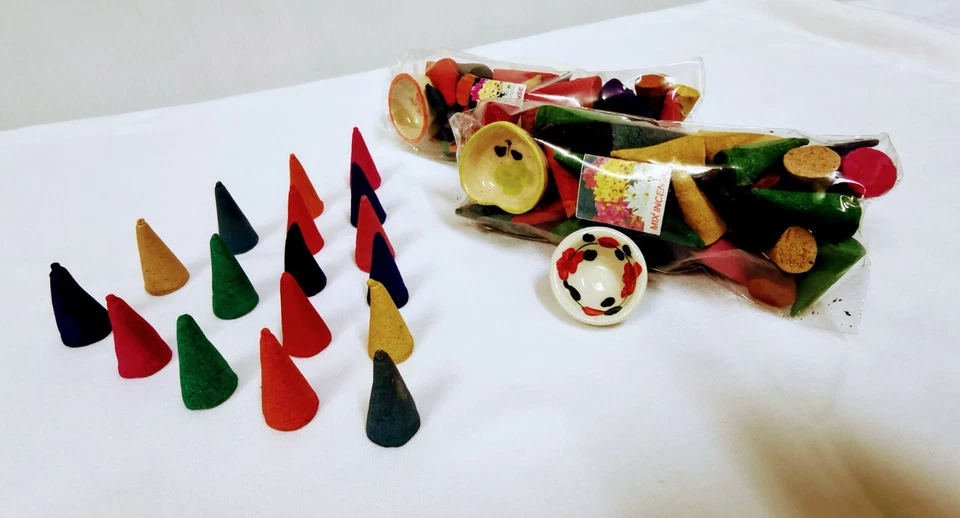 2x50 шт. Тайский домашний аромат смешанный запах благовония горелка конус формы милый блюдце - Изображение 3 из 4