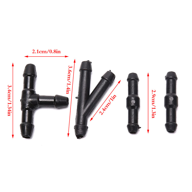 7Pcs/set Front Windscreen Wiper Arm Washer Nozzle Jets 2m Hose With