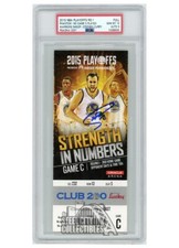 Stephen Curry Autographed 2015 Playoffs Round 1 Game C Ticket PSA 10 PSA/DNA 9