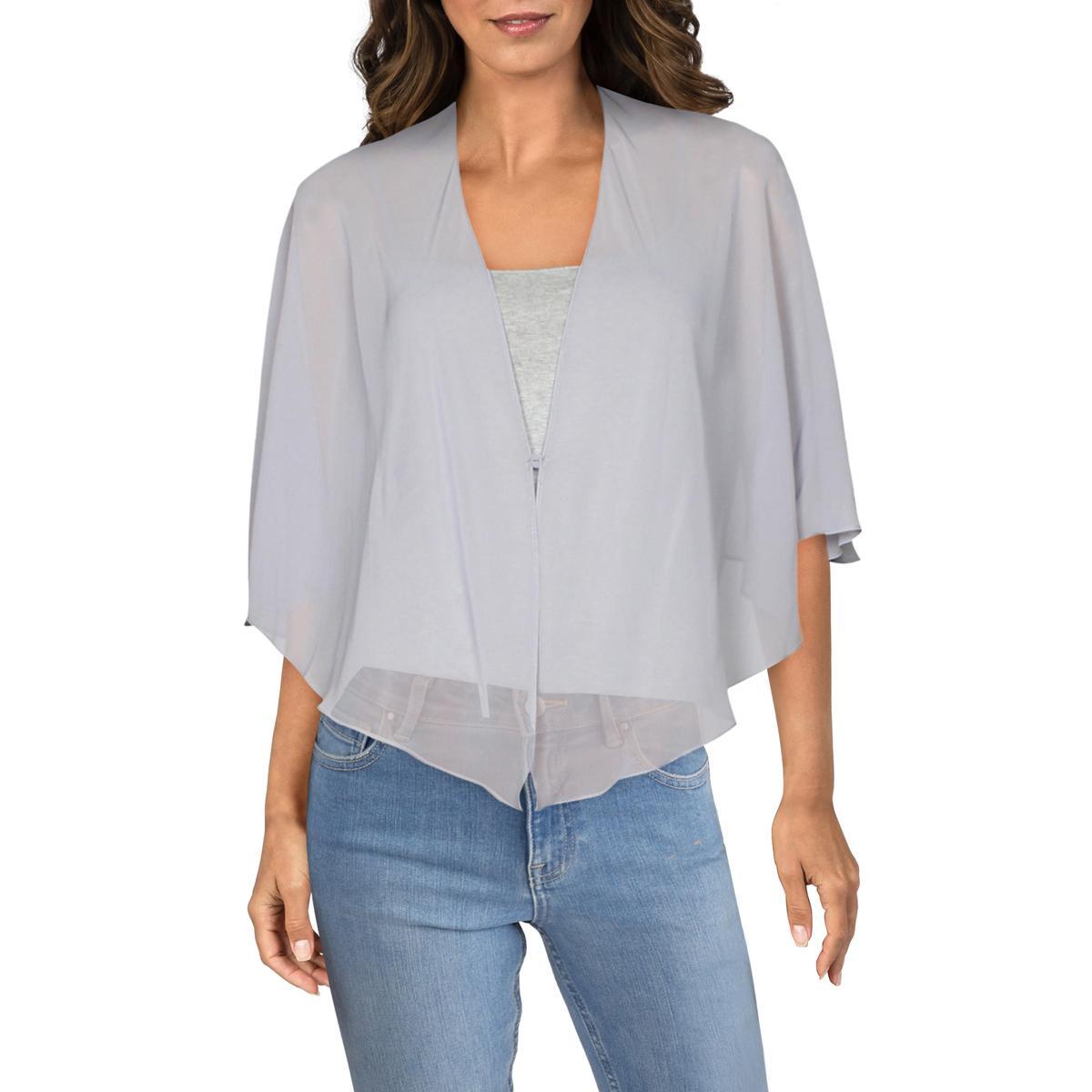Женская серая прозрачная накидка SL Fashions, вечерняя шаль/накидка с запахом, S/M BHFO 1167