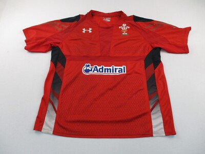 Under Armour Wales Rugby Union 2013 PLAYER ISSUE HOME SHIRT MENS 2XL RED 