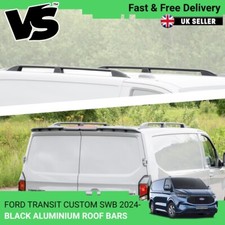 FOR FORD TRANSIT CUSTOM SWB MK2 2024- VAN BLACK ALUMINIUM ROOF RAISED RAILS BARS