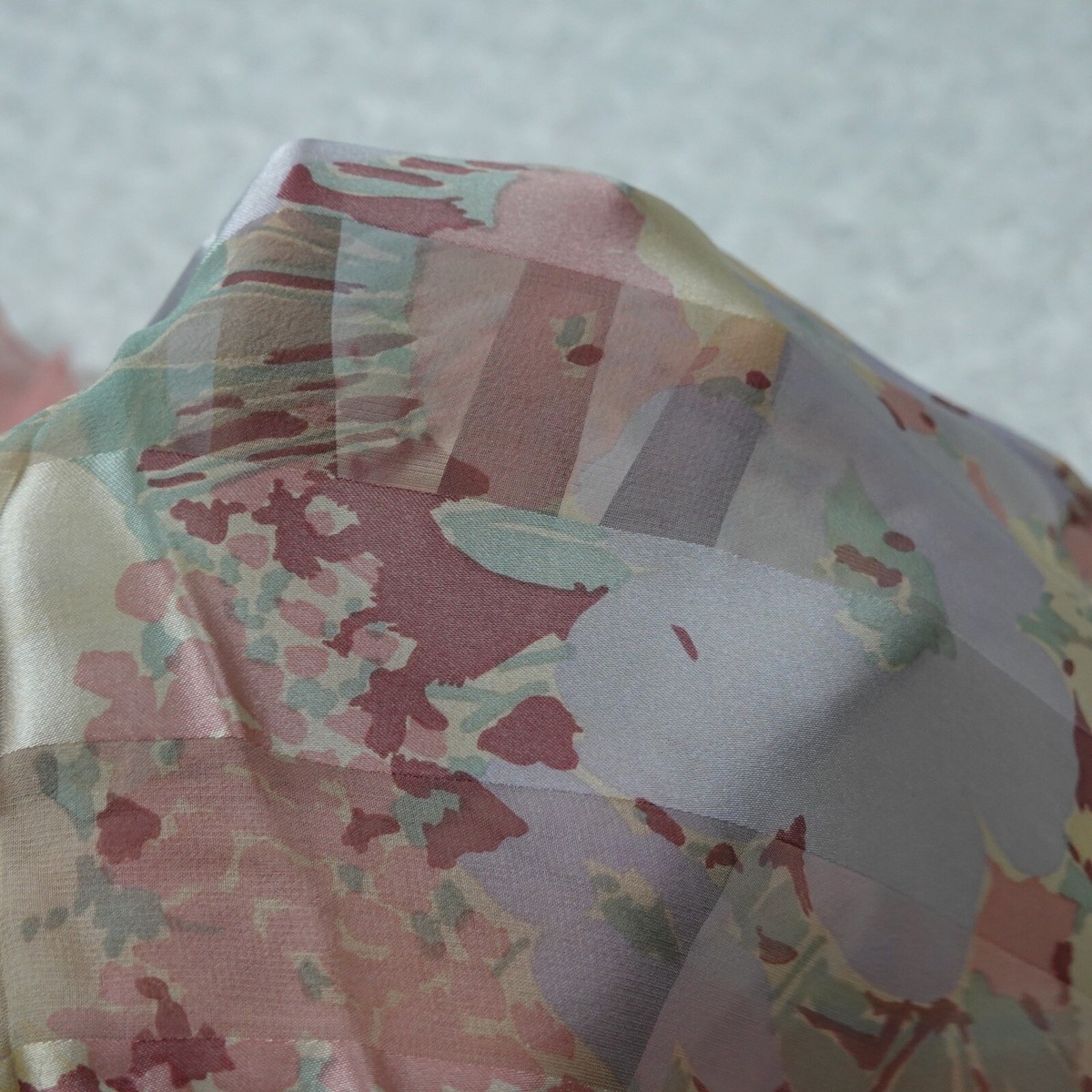 Foulard Vintage Jehan De Fabrègues En Soie - Fait Main Italie, Multicolore Floral, Bon état