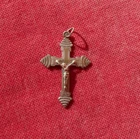 Small Cross Chiseled Pendant in White Metal!
