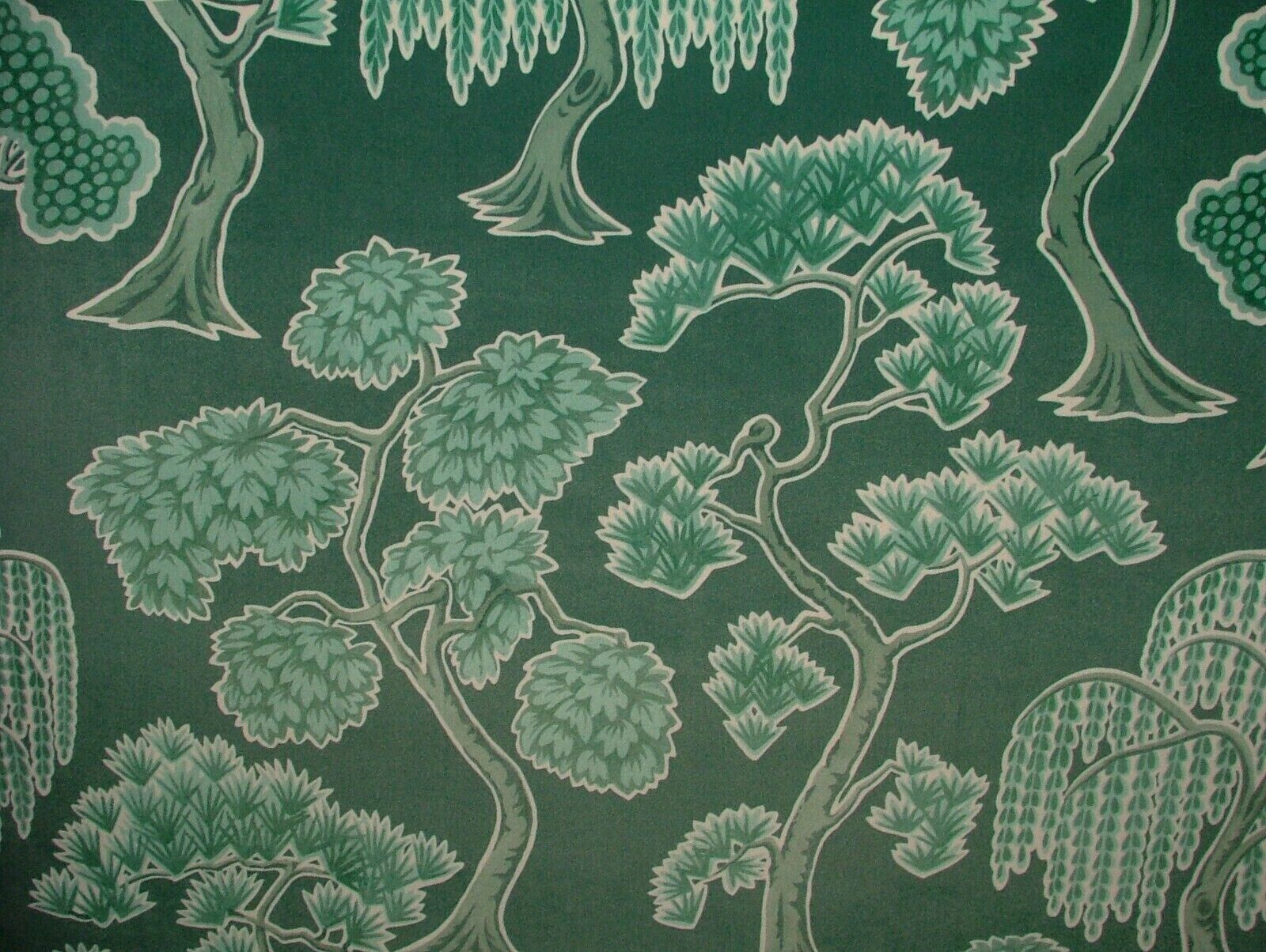 Japanese Japonica Oriental Tree Green Velvet Fabric Curtain Upholstery  Cushion | eBay