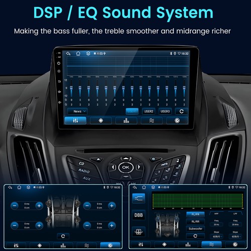 Autoradio 64 GB Android13 Carplay stereo GPS navigatore DSP per Ford Escape Kuga C-Max - Foto 10 di 11