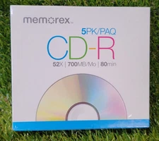 Memorex 5 Pack CD-R 52x 700MB/Mo 80 Min - NEW Sealed