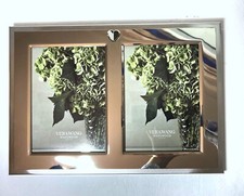 VERA WANG HEART LOVE ALWAYS SILVER PLATED WEDDING DOUBLE PHOTO FRAME 5" x 7" NEW