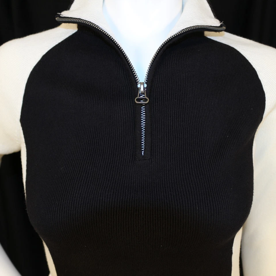 Suéter JEANS POLO RALPH LAUREN Negro Marfil Geométrico Algodón Tejido Mujer Talla S Foto 2 de 4