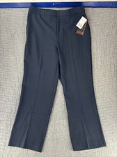 Briggs Flat Front Pull on Pant With Slimming Solution Short Length Navy Size 14S