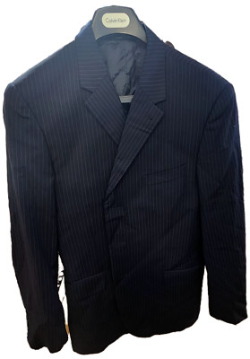 CALVIN KLEIN COLLECTION MEN SUIT JACKET NAVY SIZE 42 MADE IN ITALY