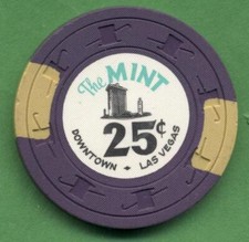 THE MINT, downtown Las Vegas, 25 cent CJ house chip from 1969