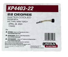 Lincoln Electric KP4403-22  22 DEGREE Water Cooled Gooseneck WC Thru Arm Torch.