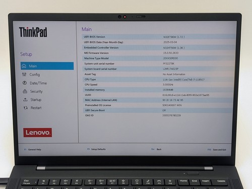 Lenovo X1 Carbon 9th Gen (20XX) 14" FHD+ I7-1185G7 512GB 16GB W11P Backlit FPR - Afbeelding 6 van 13