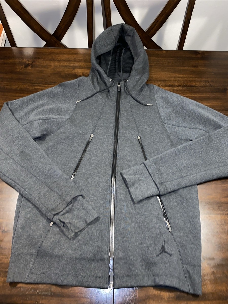 Nike Air Jordan Tech Fleece Full Zip Hoodie Men's Size Large Grey 688990 032 | eBay